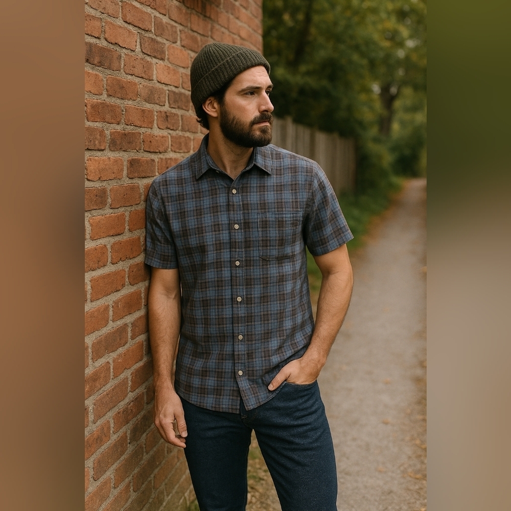Grayers Heritage Plaid Short Sleeve Button-Up Shirt – Men’s Classic Casual